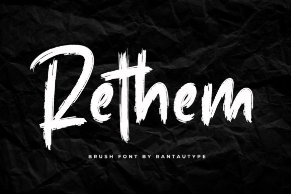 Rethem Font: Bold Brush Display